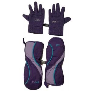 HEAD purple touchscreen gloves and Non-touchscreen mittens Girl’s Size Small